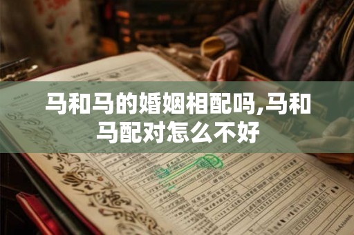 马和马的婚姻相配吗,马和马配对怎么不好