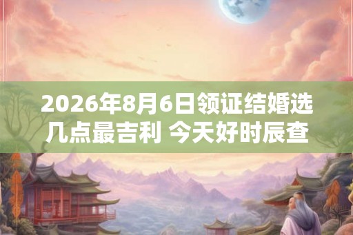 2026年8月6日领证结婚选几点最吉利 今天好时辰查询