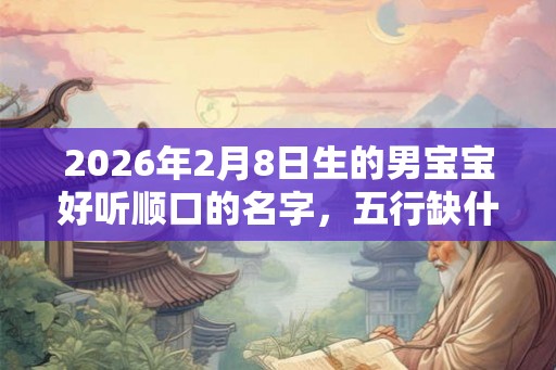 2026年2月8日生的男宝宝好听顺口的名字，五行缺什么？