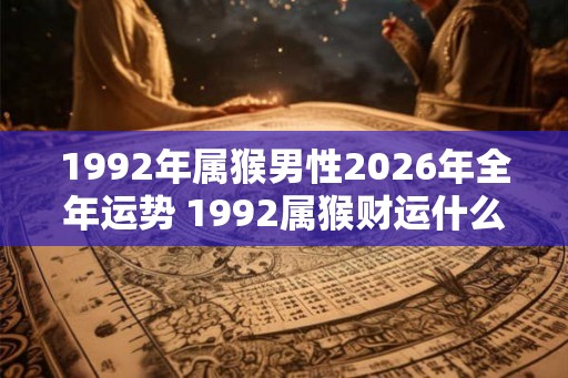 1992年属猴男性2026年全年运势 1992属猴财运什么时候到