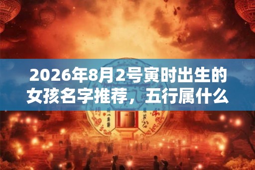 2026年8月2号寅时出生的女孩名字推荐，五行属什么