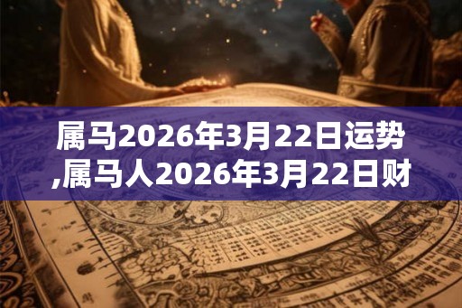 属马2026年3月22日运势,属马人2026年3月22日财运,生肖马2026年3月22日运势
