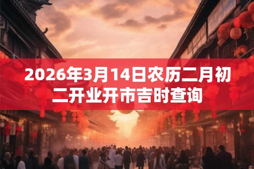 2026年3月14日农历二月初二开业开市吉时查询