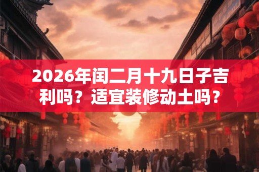 2026年闰二月十九日子吉利吗?适宜装修动土吗? 2026年闰二月十九日子吉利吗?适宜装修动土吗?