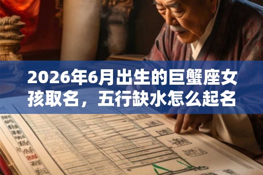 2026年6月出生的巨蟹座女孩取名，五行缺水怎么起名？