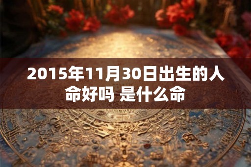 2015年11月30日出生的人命好吗 是什么命