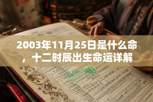 2003年11月25日是什么命，十二时辰出生命运详解