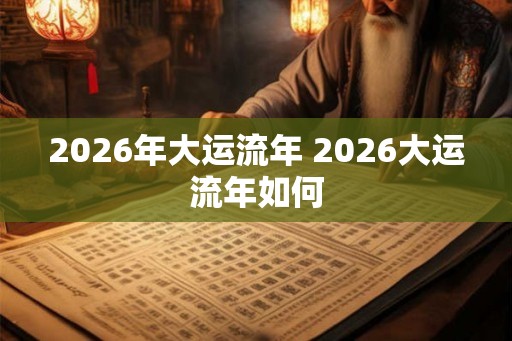 2026年大运流年 2026大运流年如何
