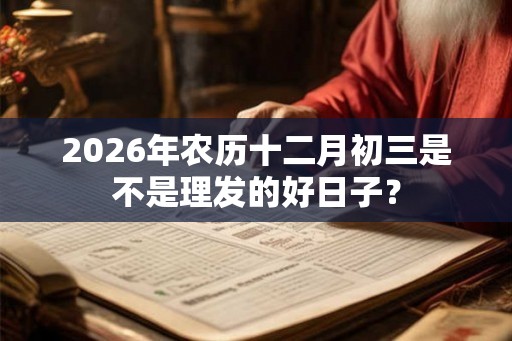 2026年农历十二月初三是不是理发的好日子？