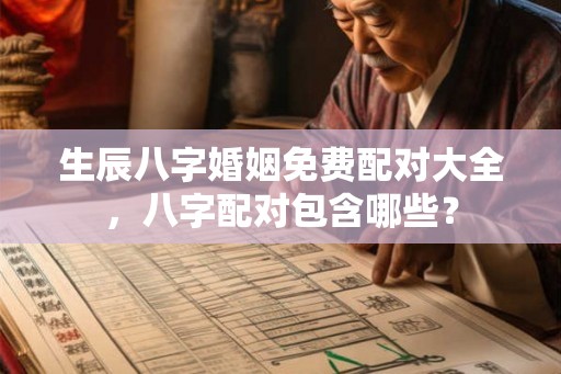 生辰八字婚姻免费配对大全,八字配对包含哪些? 生辰八字婚姻免费配对大全,八字配对包含哪些?