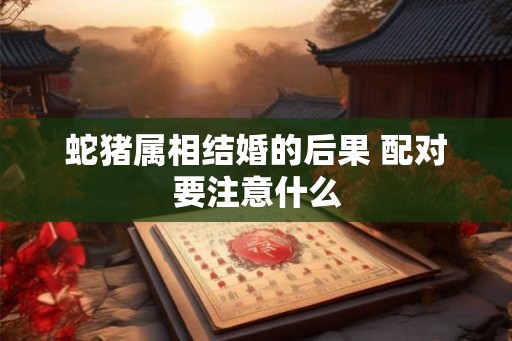 蛇猪属相结婚的后果 配对要注意什么