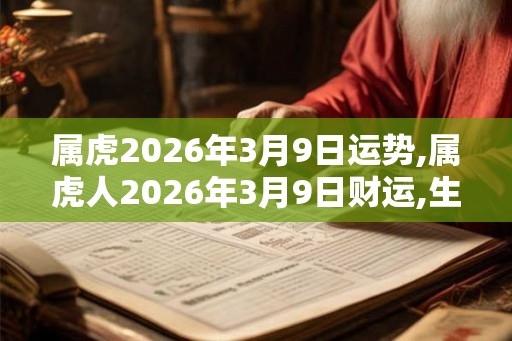 属虎2026年3月9日运势,属虎人2026年3月9日财运,生肖虎2026年3月9日运势