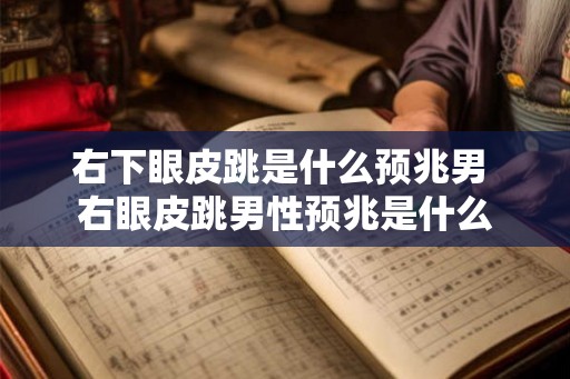 右下眼皮跳是什么预兆男 右眼皮跳男性预兆是什么