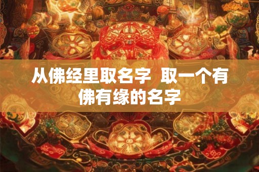 从佛经里取名字  取一个有佛有缘的名字