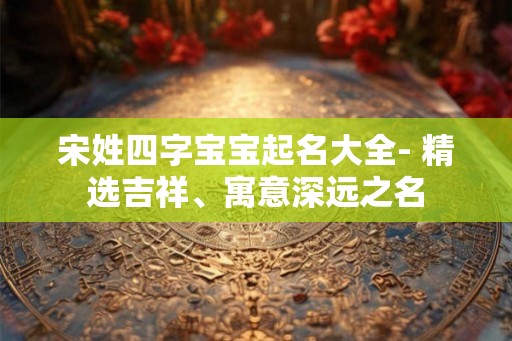 宋姓四字宝宝起名大全- 精选吉祥、寓意深远之名