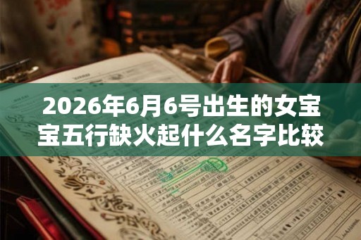 2026年6月6号出生的女宝宝五行缺火起什么名字比较好