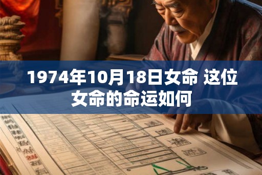 1974年10月18日女命 这位女命的命运如何