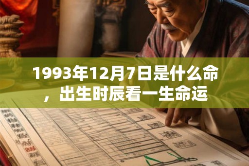 1993年12月7日是什么命，出生时辰看一生命运
