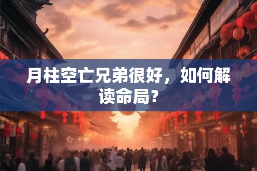 月柱空亡兄弟很好，如何解读命局？