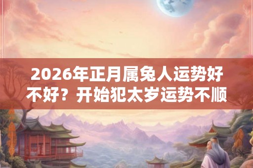 2026年正月属兔人运势好不好？开始犯太岁运势不顺