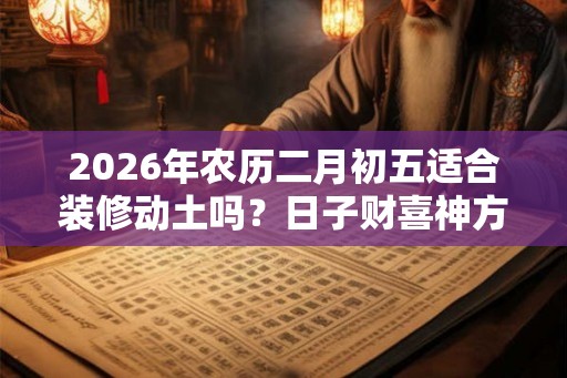 2026年农历二月初五适合装修动土吗？日子财喜神方位？