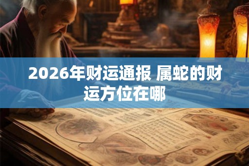 2026年财运通报 属蛇的财运方位在哪