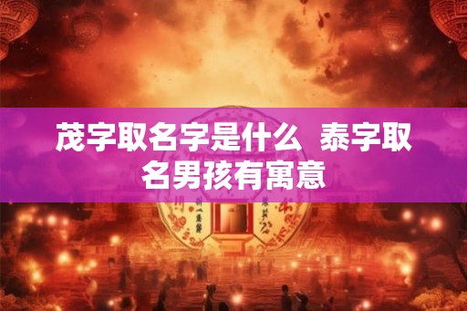 茂字取名字是什么 泰字取名男孩有寓意 茂字取名字是什么 泰字取名男孩有寓意