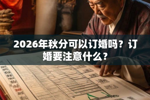 2026年秋分可以订婚吗？订婚要注意什么？