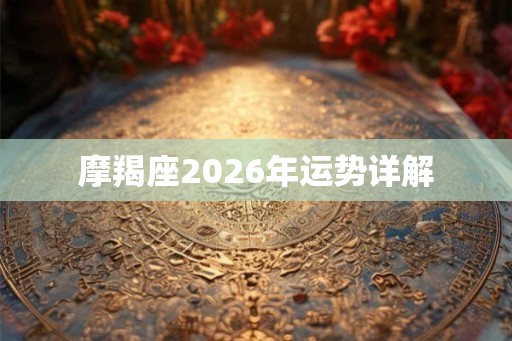 摩羯座2026年运势详解 摩羯座2026年运势详解