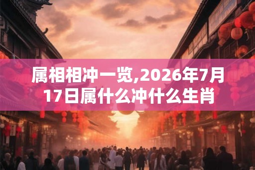 属相相冲一览,2026年7月17日属什么冲什么生肖 属相相冲一览,2026年7月17日属什么冲什么生肖