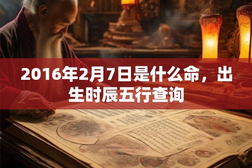 2016年2月7日是什么命，出生时辰五行查询