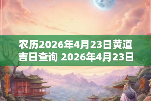 农历2026年4月23日黄道吉日查询 2026年4月23日黄道吉日是哪天农历