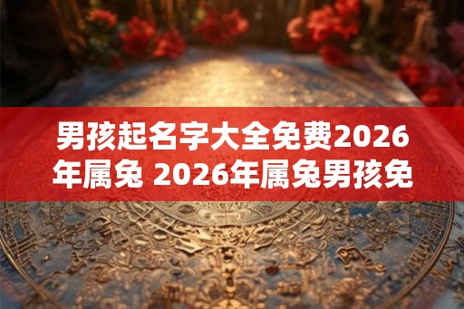 男孩起名字大全免费2026年属兔 2026年属兔男孩免费起名大全