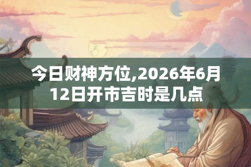 今日财神方位,2026年6月12日开市吉时是几点 今日财神方位,2026年6月12日开市吉时是几点