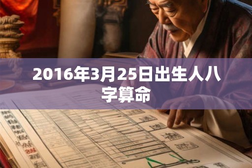 2016年3月25日出生人八字算命