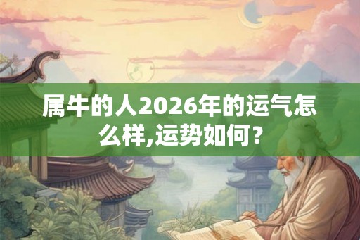 属牛的人2026年的运气怎么样,运势如何？