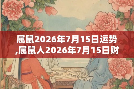 属鼠2026年7月15日运势,属鼠人2026年7月15日财运,生肖鼠2026年7月15日运势