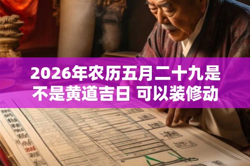 2026年农历五月二十九是不是黄道吉日 可以装修动土吗