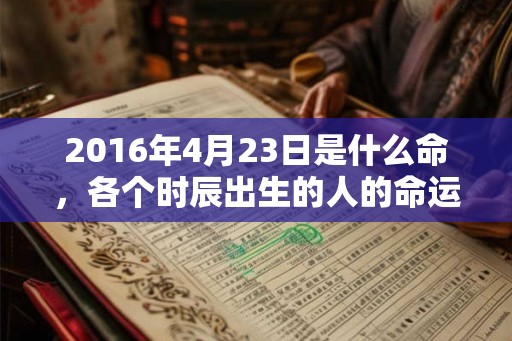2016年4月23日是什么命，各个时辰出生的人的命运