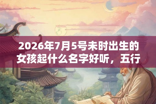 2026年7月5号未时出生的女孩起什么名字好听，五行是什么？
