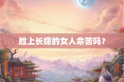 脸上长痣的女人命苦吗？