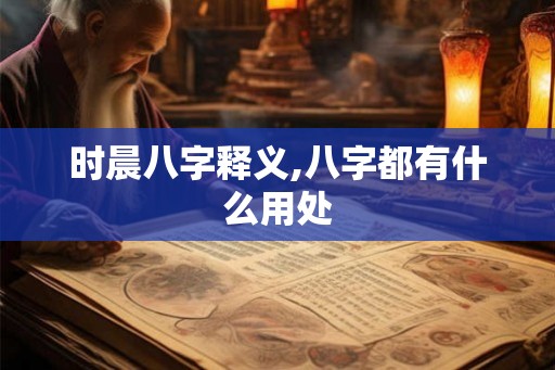 时晨八字释义,八字都有什么用处