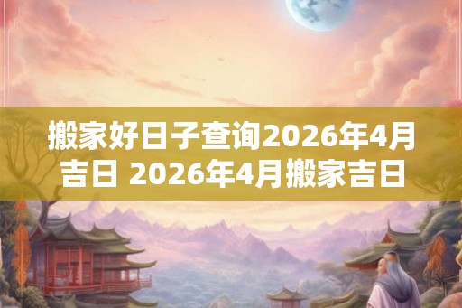 搬家好日子查询2026年4月吉日 2026年4月搬家吉日查询