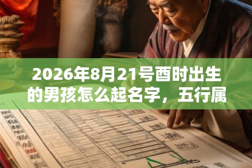 2026年8月21号酉时出生的男孩怎么起名字，五行属什么