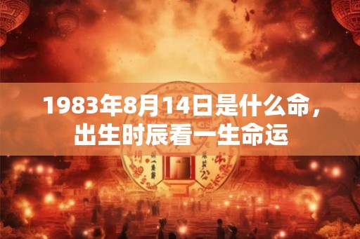 1983年8月14日是什么命，出生时辰看一生命运