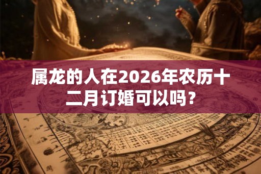 属龙的人在2026年农历十二月订婚可以吗？