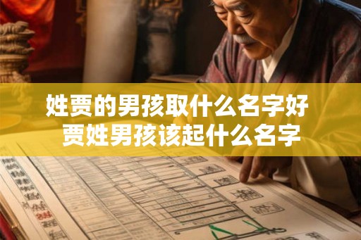 姓贾的男孩取什么名字好 贾姓男孩该起什么名字