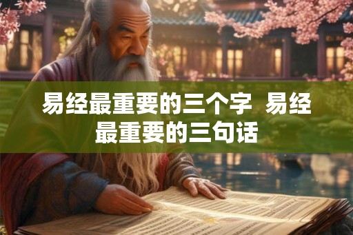 易经最重要的三个字  易经最重要的三句话