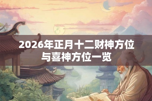 2026年正月十二财神方位与喜神方位一览
