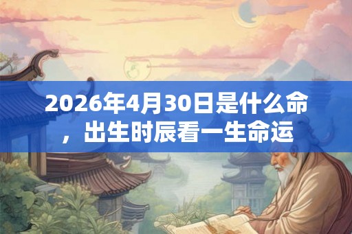 2026年4月30日是什么命，出生时辰看一生命运